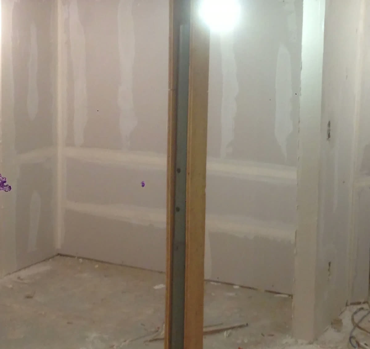 Drywall and framing work in progress